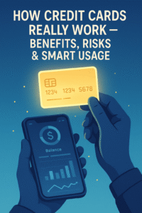 Illustration of credit card usage for rewards and credit score building in India