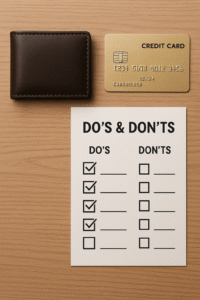 Illustration of credit card usage for rewards and credit score building in India