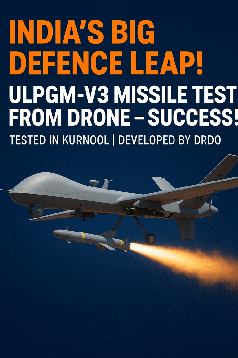 India Successfully Tests Drone-Launched ULPGM-V3 Missile